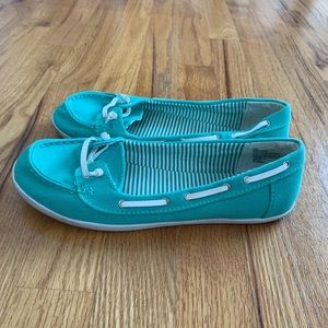 Teal slip on shoes
